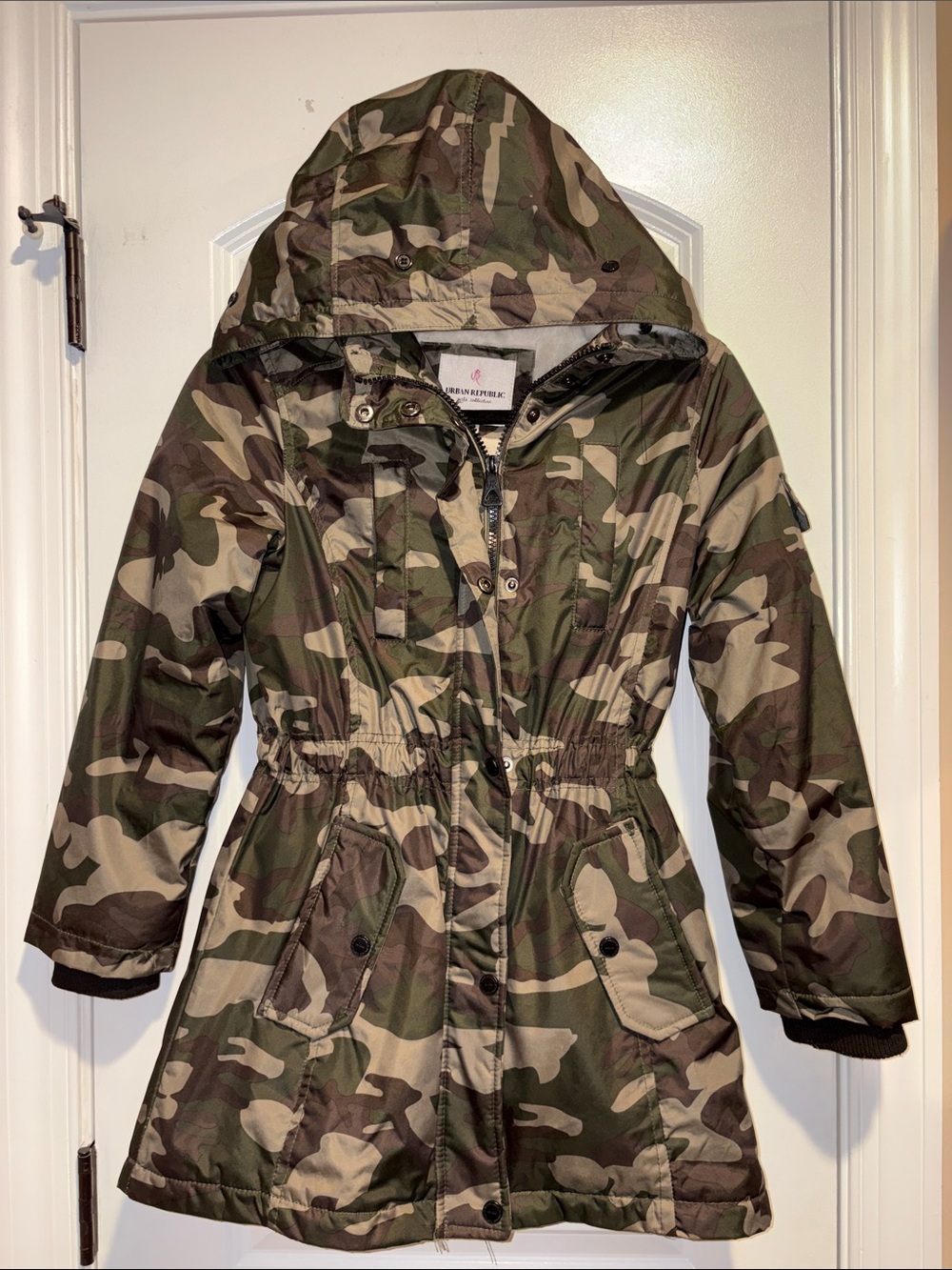 Girls Camo Fur Lined Coat